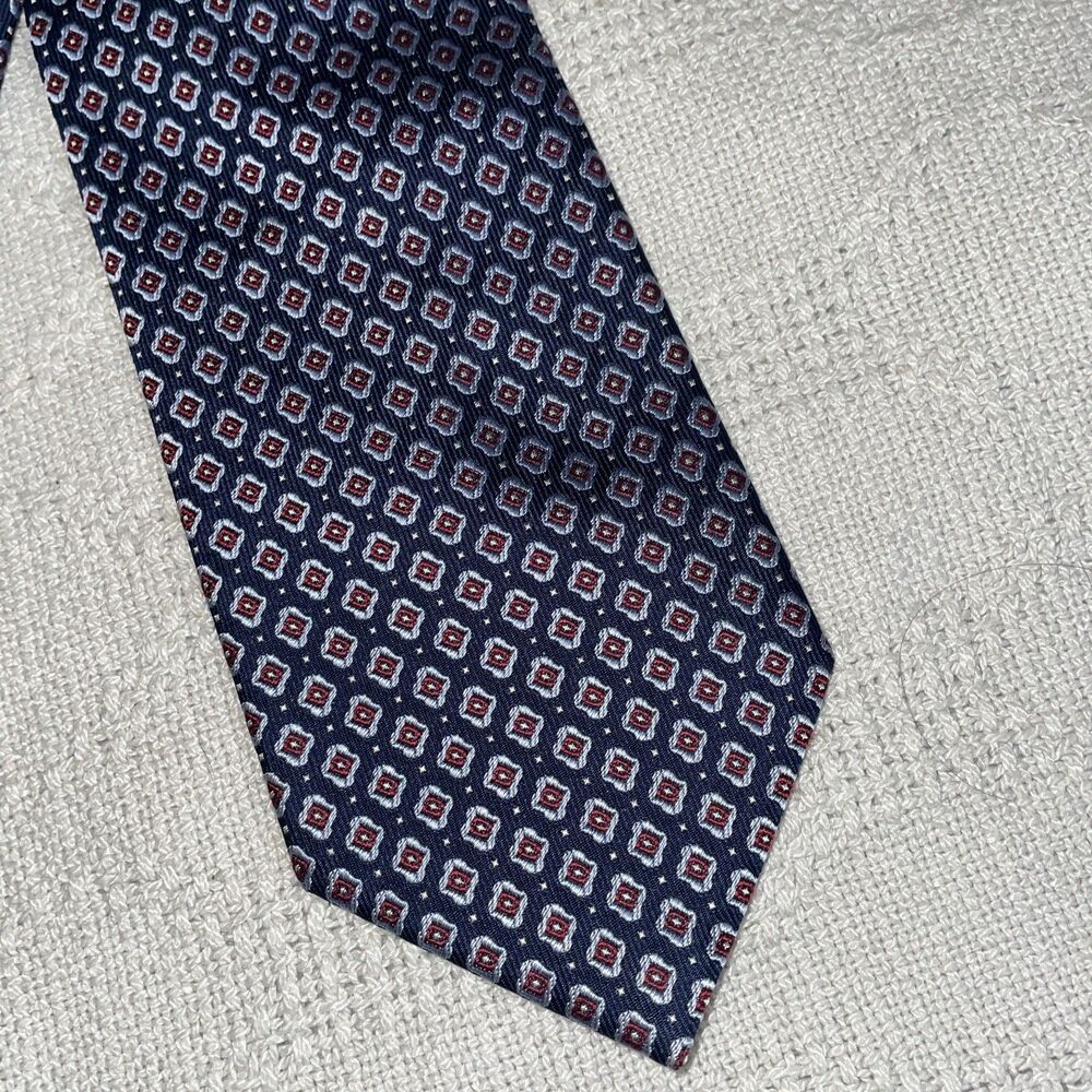 Yves Saint Laurent Men’s Dress Tie Size 58” 3.5” Blue Geometric Business Formal